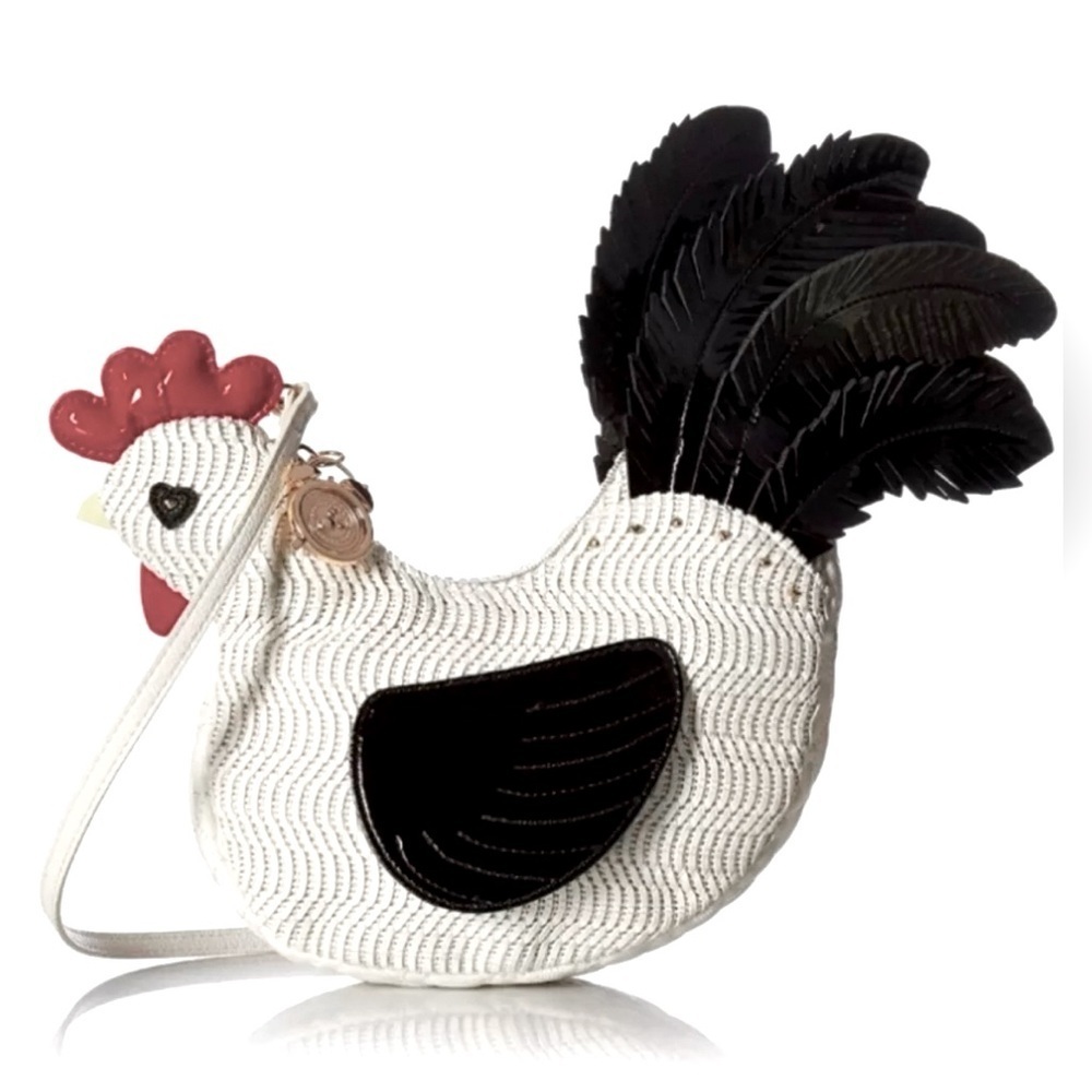 RARE NIP Betsey Johnson Wing Man Rooster 🐔 👜 in orginal packaging Collectors pc. - Picture 2 of 12